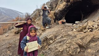 Hunter's help to provide materials for building and repairing a cave for a widowed mother