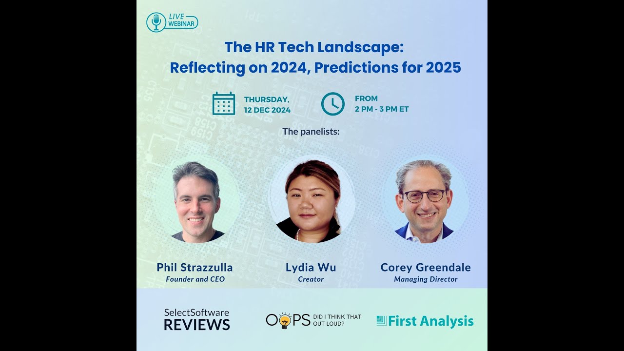 SSR Dec12 Webinar  The HR Tech Landscape  Reflecting on 2024, Predictions for 2025