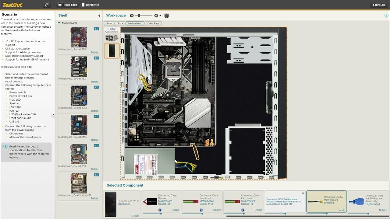 Testout pc pro 3 3 7 choose and install a motherboard lab guide youtube