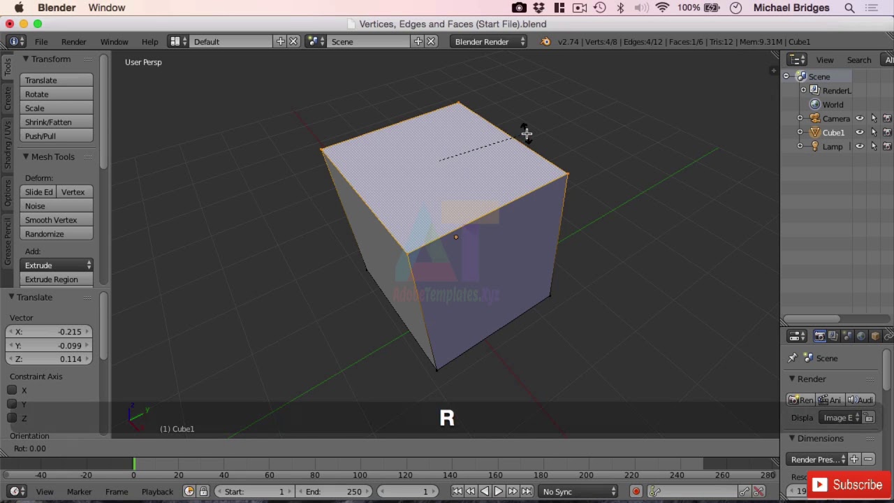 Vertices edges and faces Blender Tutorials YouTube