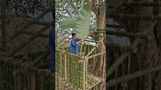 👉 🚀 50 Seconds Me Bamboo Tree House Bana Diya 😱 (Full Process) #bamboohouse #treehouse #viralvideo