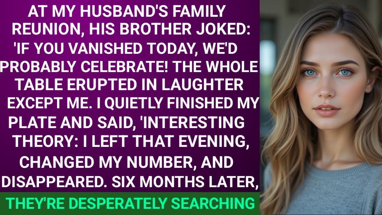 На семейном воссоединении мужа его брат пошутил, что я пропала; они отчаянно меня ищут...