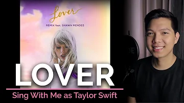 Lover (remix) (Male Part Only - Karaoke) - Taylor Swift ft. Shawn Mendes