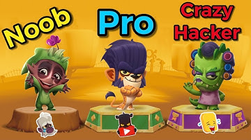 Noob vs Pro vs Crazy Hacker || Backstroke Donna || Zoo Battle Arena