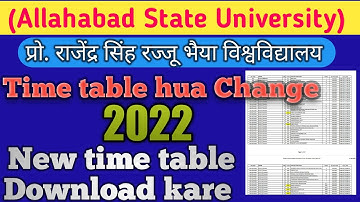 Allahabad state university ka time table  change l Pro. rajendra singh rajju bhaiya new time table