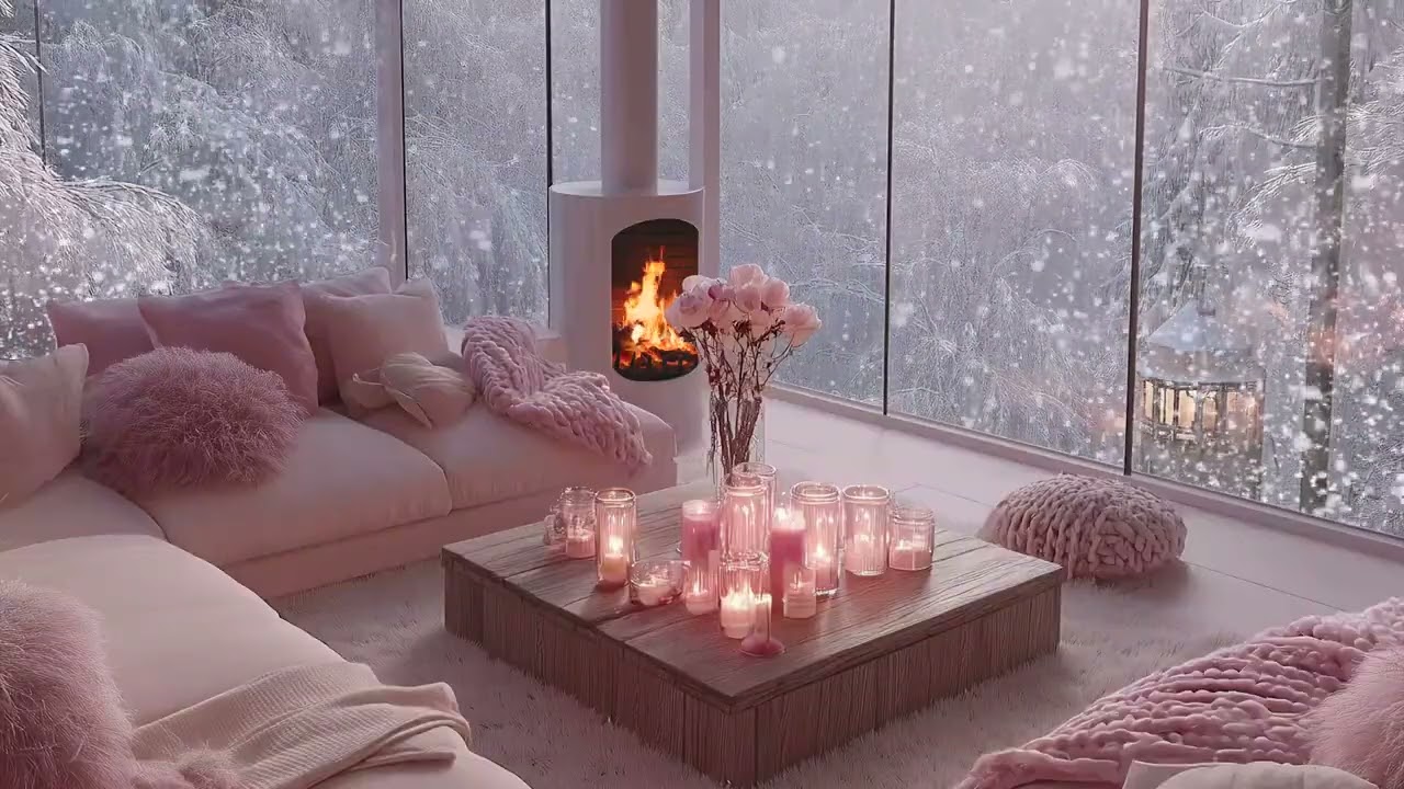 Relaxing Instrumental Piano & Fireplace Sounds | Peaceful Night Ambience