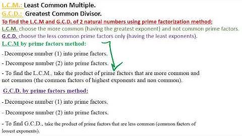 lesson 10 G C D  and L C M  of 2 natural numbers video