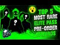 TOP 5 MOST RARE ELITE PASS PRE-ORDER REWARD'S 🔥 - GARENA FREEFIRE ❤️