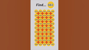 Find the Number 883 (Observation Skills Test)