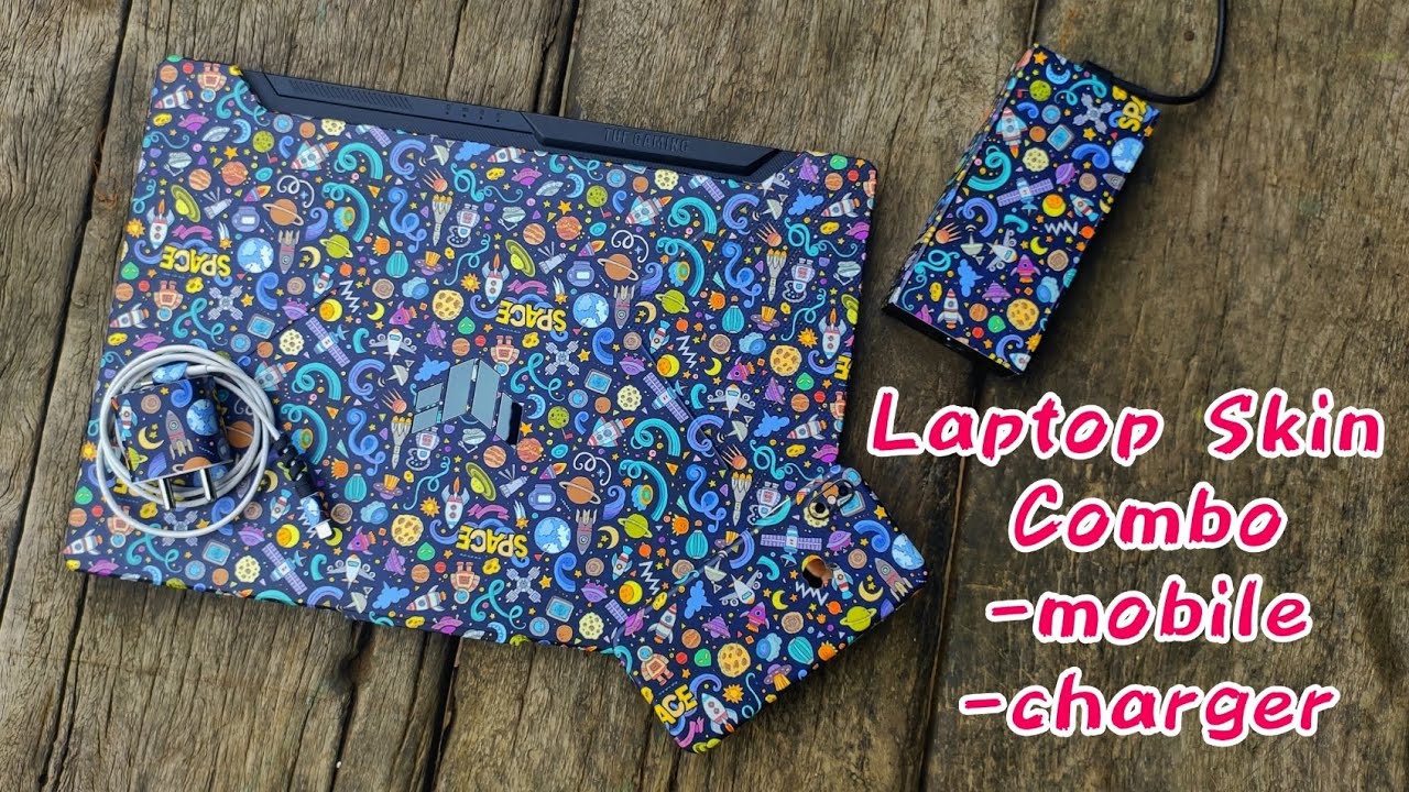 New Laptop Mobile Charger Skin Combo (Gaming Laptop Skin) How To Apply