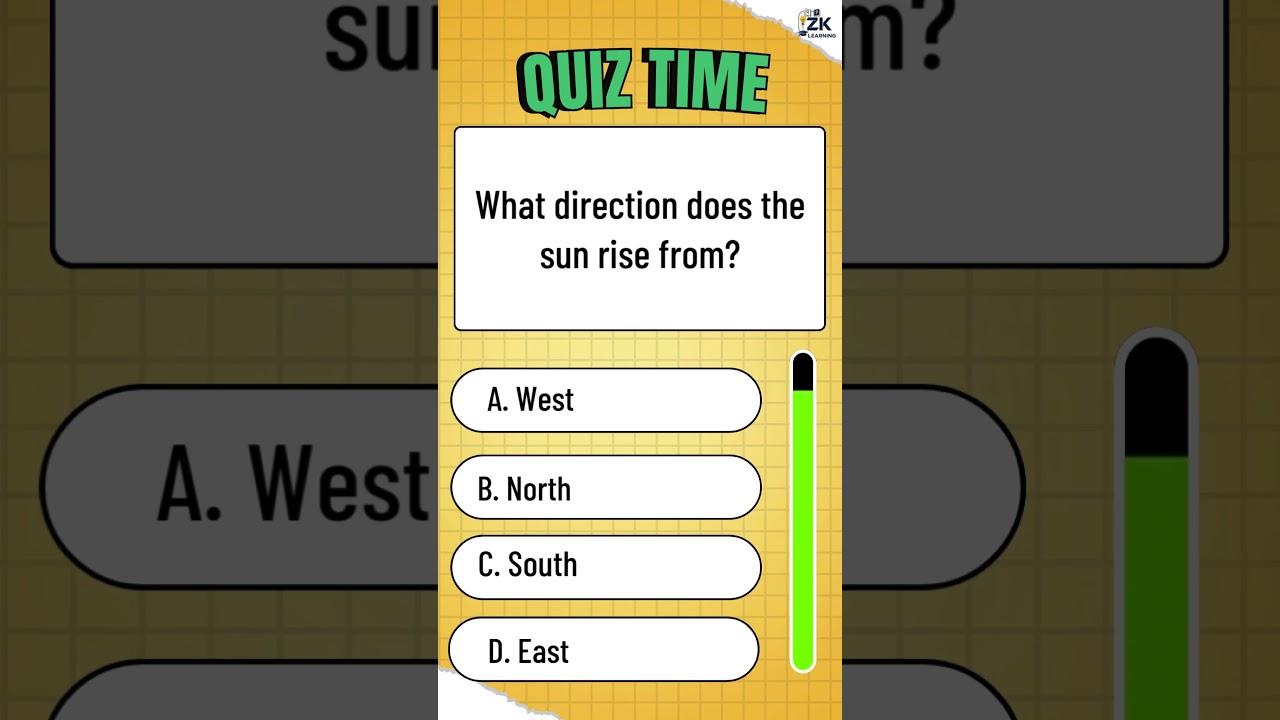 Which Direction Does the Sun Rise? 🌅🧭 | Basic GK Quiz by ZK Learning  