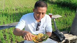 Nasi pecel pincuk daun jati Harganya 3ribu