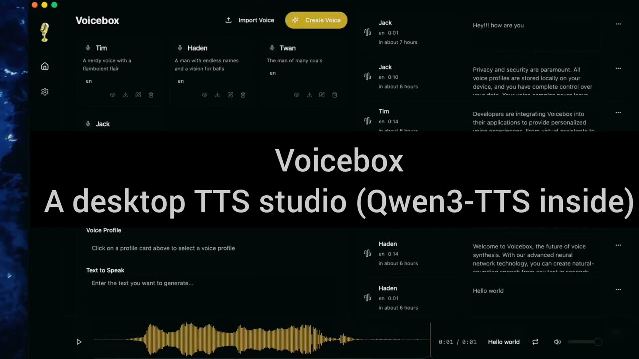 Voicebox (Open Source): Clone Voices, Generate Speech, and Edit Multi-Voice Projects (macOS/Windows)