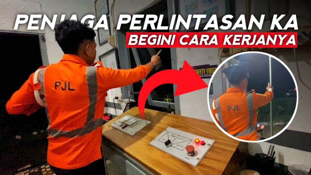 Ini Cara Petugas Jaga Lintasan Kereta Api Bekerja‼️Menutup Pintu Perlintasan dan Mengamankan Perka