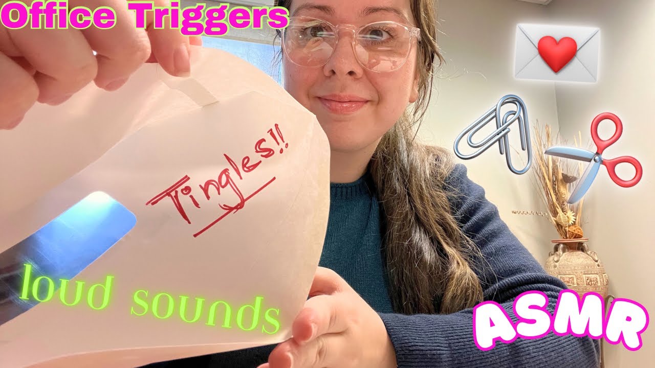 FAST & AGGRESSIVE ASMR paper clips 🖇️ office type triggers // scissor sounds, tape sounds