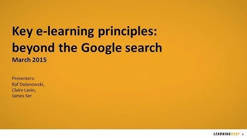 Key e-learning principles presentation