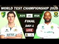 AUSTRALIA vs SOUTH AFRICA WTC FINAL MATCH LIVE | SA VS AUS LIVE MATCH COMMENTARY | AUS BAT