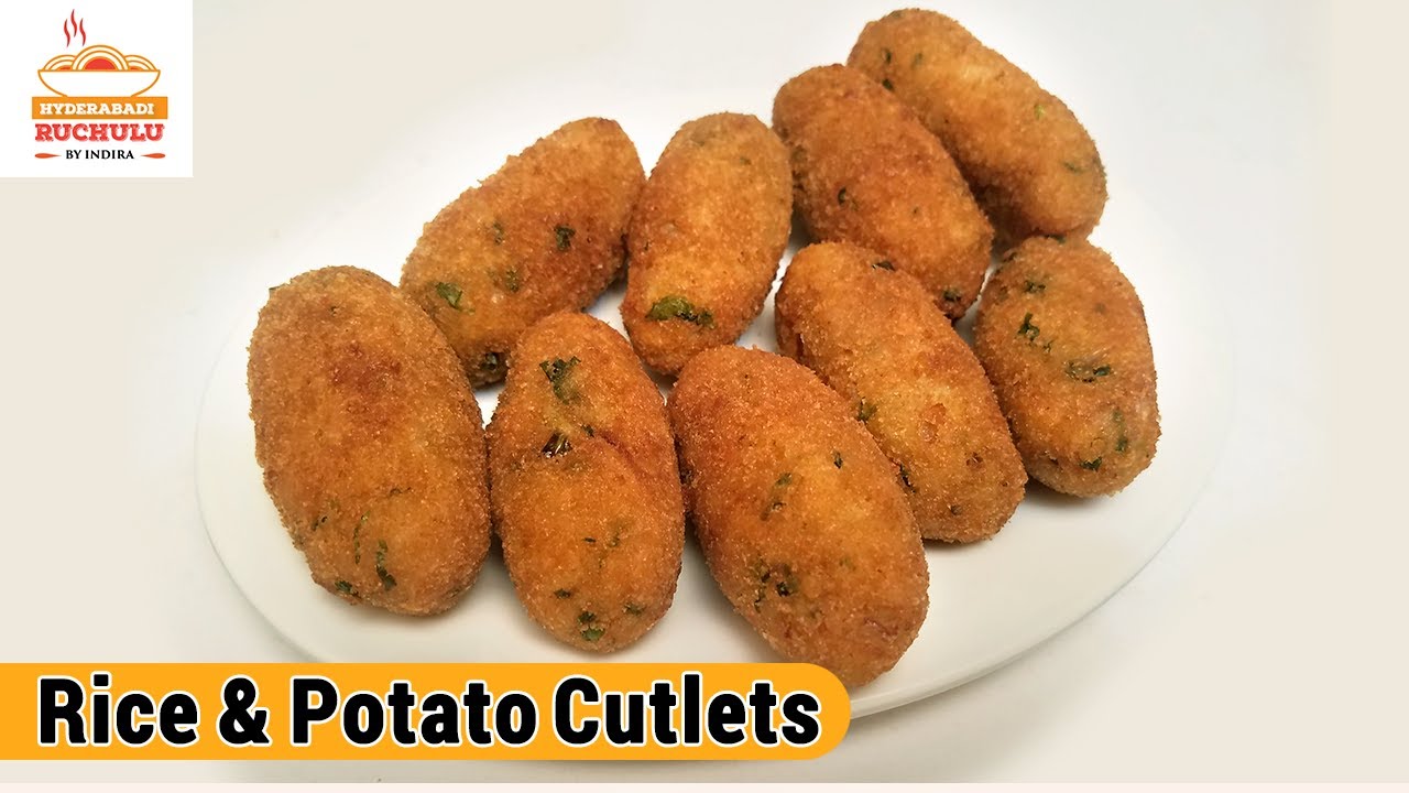 Rice and Potato Cutlets | అన్నం బంగాళాదుంప తో కట్లెట్స్ | Leftover Rice Cutlet | Hyderabadi Ruchulu