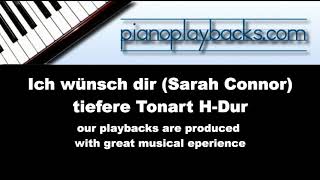 Ich wünsch dir (Sarah Connor) Playback Instrumental Demo tiefere Tonart H-Dur