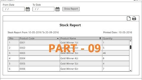 C# Stock Management Software (Crystal Reporting) Part 9 - Stock Reporting Step By Step