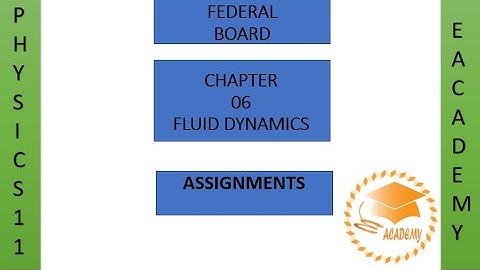 Physics| Class 11| Chapter 6| Fluid Dynamics| Assignments