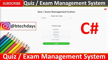 Quiz or Exam Management System in CSharp (C#, Visual Studio, MySql) Complete Project