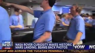 NASA Scientists Giving High Five Fail