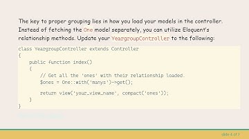 How to Efficiently Group and Access One to Many Relationships in Laravel Eloquent