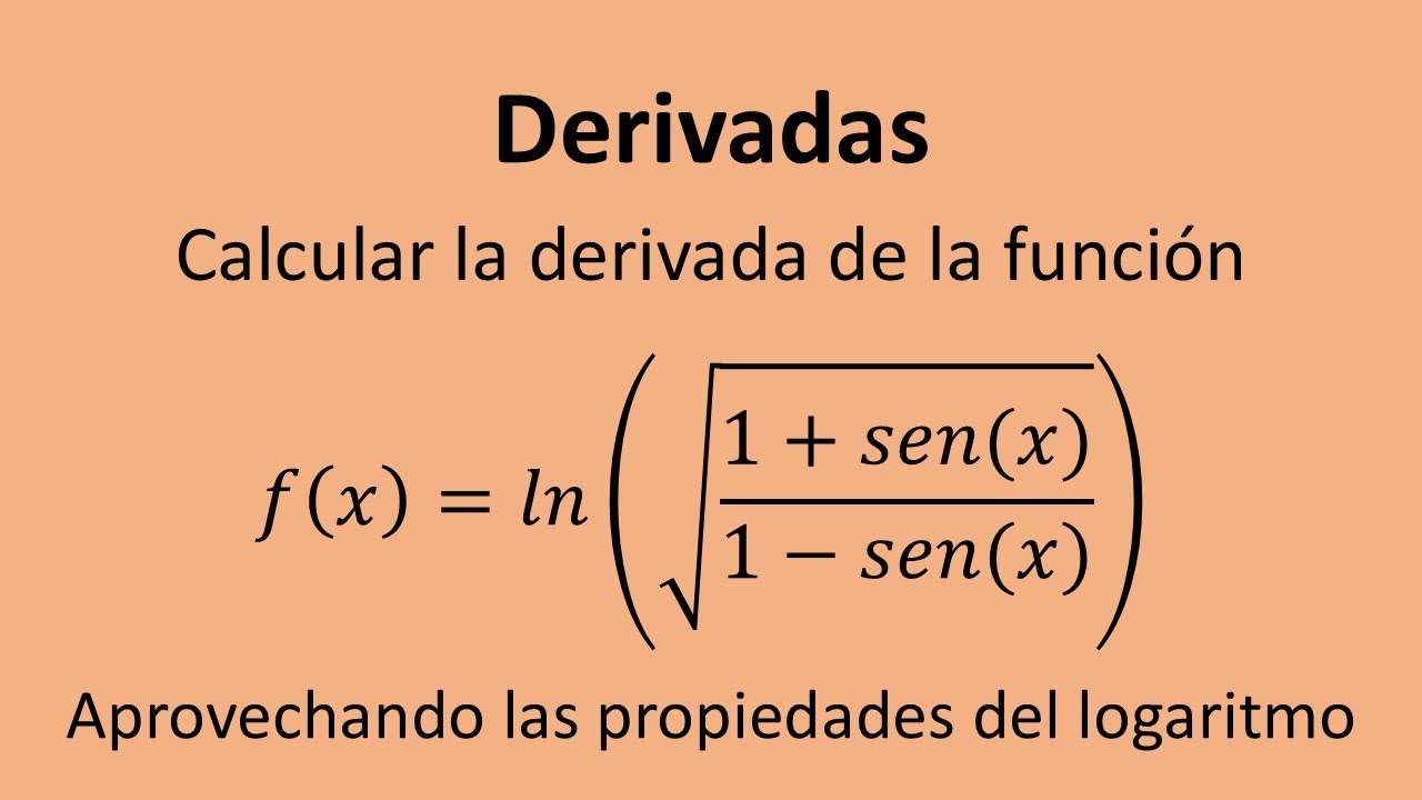 Cálculo de derivadas - Ejercicio 014 - Logaritmos y funciones