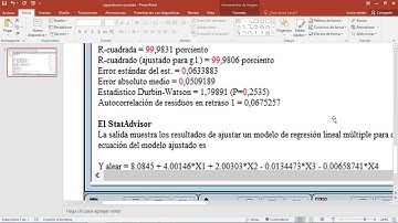 Modelo de Regresión con Statgraphic.