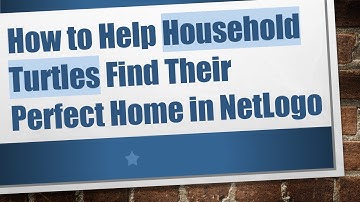How to Help Household Turtles Find Their Perfect Home in NetLogo