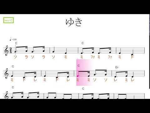 ゆき（童謡）key=C／ドレミで歌う楽譜【コード付き】
