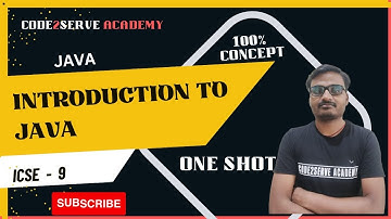 Introduction to Java || Chapter 2 || Lecture 1 || ICSE - 9 || Ram  Sir
