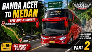 Red Luxury Bus Driving Banda Aceh to Medan |Part 2|BUSSID Gameplay 🇮🇩🚌 screenshot 3