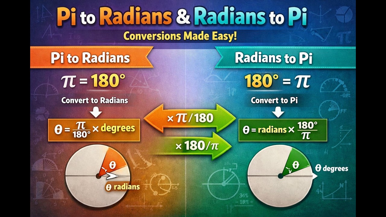How to Convert Pi to Radians and Radians to Pi (Step-by-Step) - YouTube