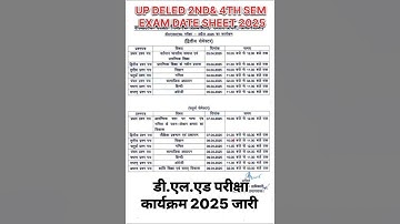 UP DELED/BTC 2nd & 4th Semester Exam Date Sheet 2025 #btc #updeled #shorts #viralnews #deledexam2025