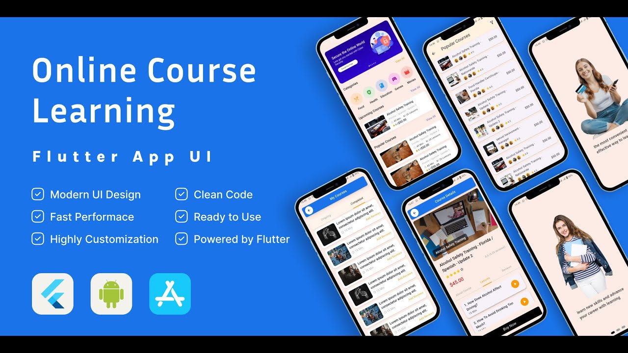 Online Course App Flutter | ELearning App | LMS App | Education App | Educational App