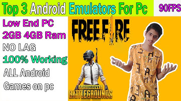 Top 3 Android Emulators for Low end Pc || 2GB 3GB 4GB Ram|| NO lag