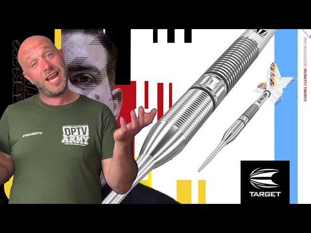 Target Darts Gabriel Clemens - Juego De Dardos Con Punta De Acero De Tungsteno 24g 9 Ejes De Agarre Pro 9 Vuelos Pro Ultra Cartera De Dardos