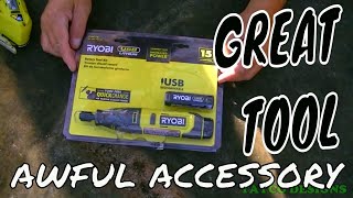 RYOBI Rotary Tool FVM51 Lithium Battery With Awful Quick Change Not A Dremel