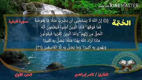 القارئ تامر إبراهيم سورة البقرة الجزء الأول الربع الثاني من الحزب الأول