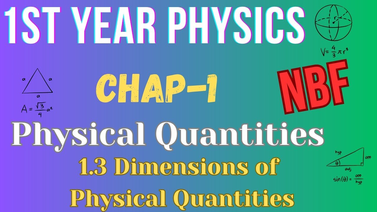 1 3 dimensions of physical quantities class 11 physics chap 1