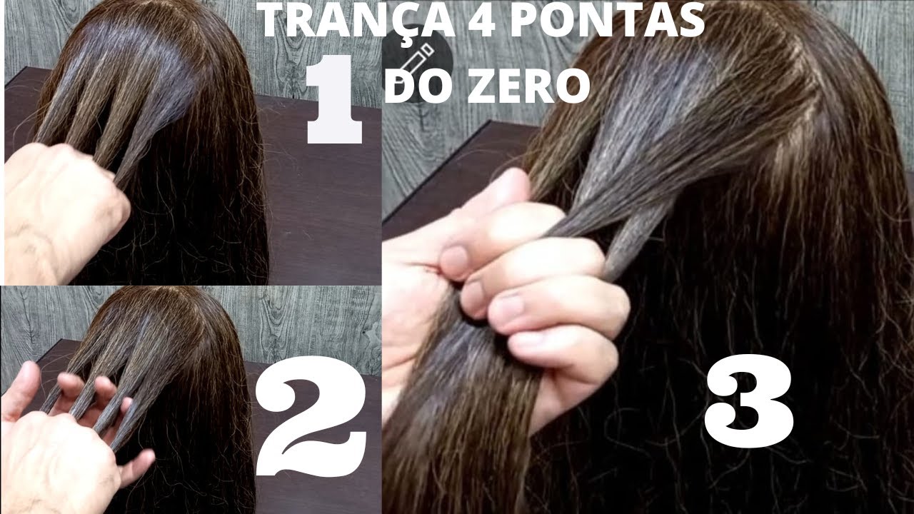 COMO FAZER TRANÇA DE QUATRO PONTAS TRANÇA PASSO A PASSO
