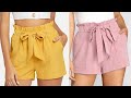 How to Make Paper Bag Shorts /How to sew short pants with elastic / DIY Summer Short pants tutorial