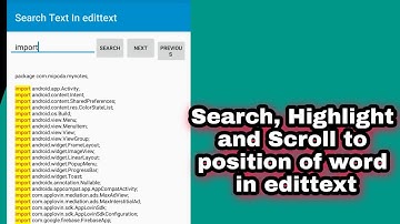 Search and Highlight Word in an Edittext/TextView