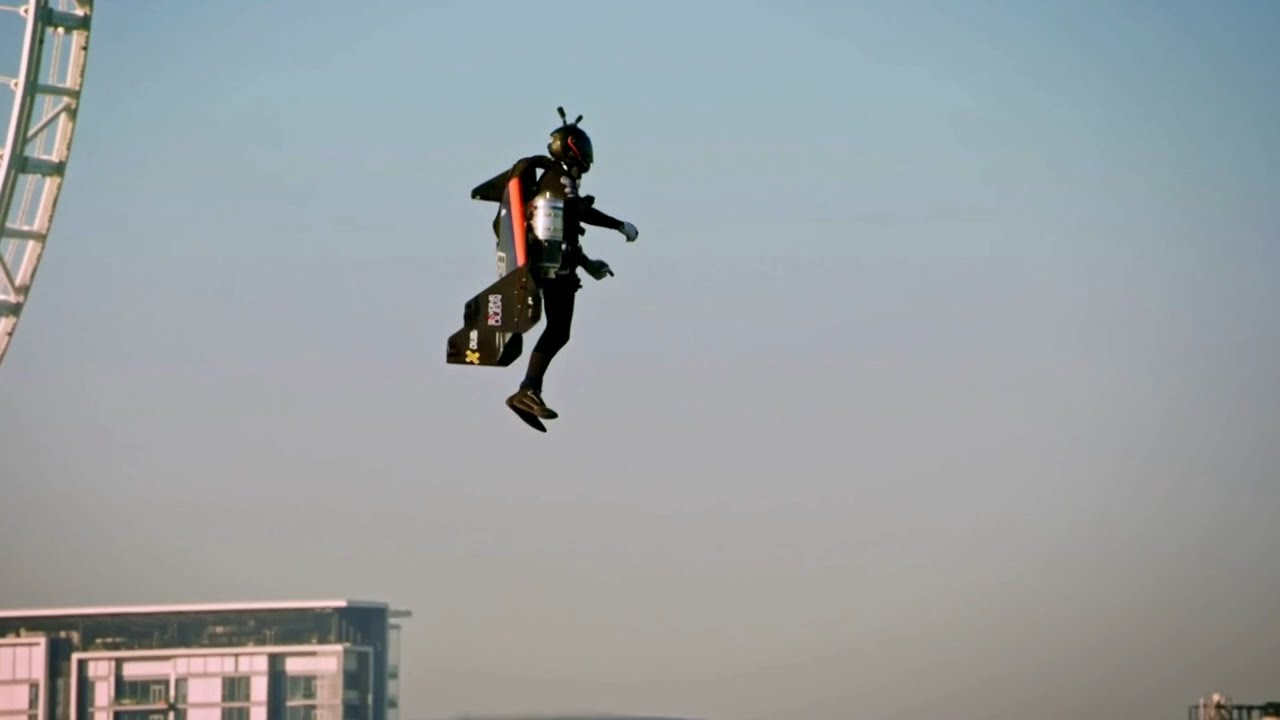 Jetpack man flies high above Dubai coastline YouTube