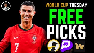 7-0 RUN 🚀 WORLD CUP TUESDAY FREE PICKS | PRIZEPICKS + UNDERDOG PICKS &amp; PREDICTIONS | JUNE 23RD