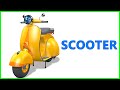 Scooter Moped Bike Toys for Kids | 3D Animation for Children | Toy Scooters for Babies to Play