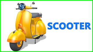 Scooter Moped Bike Toys for Kids | 3D Animation for Children | Toy Scooters for Babies to Play