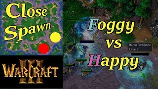 Warcraft III : Foggy (N) vs (U) Happy on Turtle Rock Close Spawn!